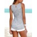 Casual Sports Round Neck Sleeveless Hollow Design Beach Wild Tank Top