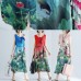 fine blue floral long cotton dress plussize sleeveless long cotton dresses boutique side open cotton clothing dresses