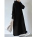 Women Thick Puff Sleeve Loose Sweatshirt Maxi Length Hooded Casual Midi Dresses