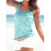 Casual Sports Round Neck Sleeveless Hollow Design Beach Wild Tank Top