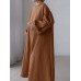 Women Loose Thick Sweatshirt Solid Calf Length Casual Midi Dresses