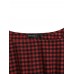 Women Squre Neck Plaid Calf Length Side Pockets Casual Midi Dresses